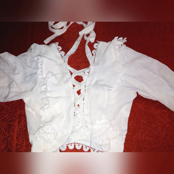 Hopes lace up blouse.  Size S - Picture 6 of 6